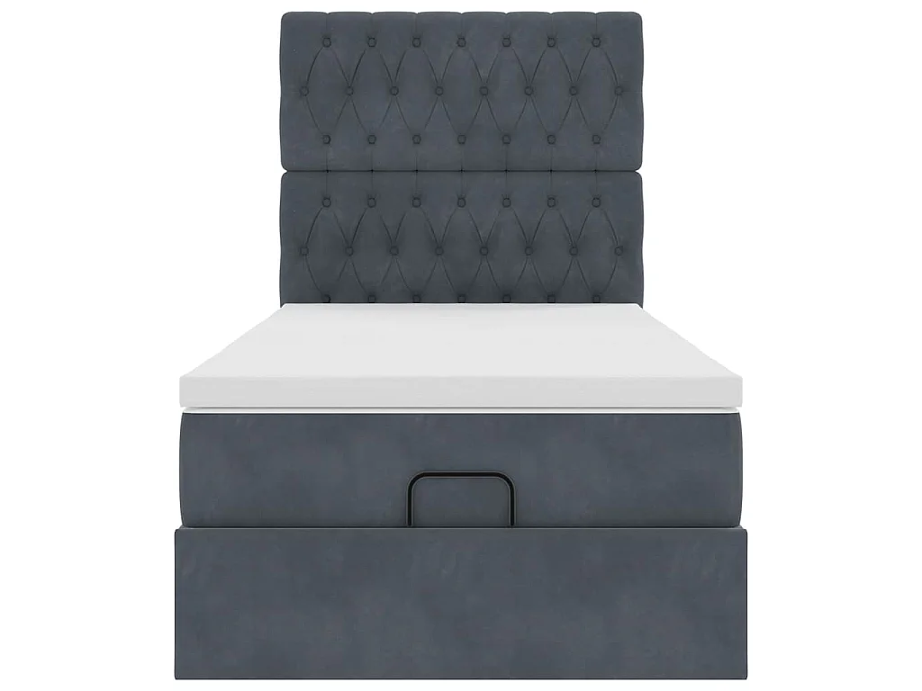 Struttura Letto Pouf con Materassi 180x200 cm in Velluto