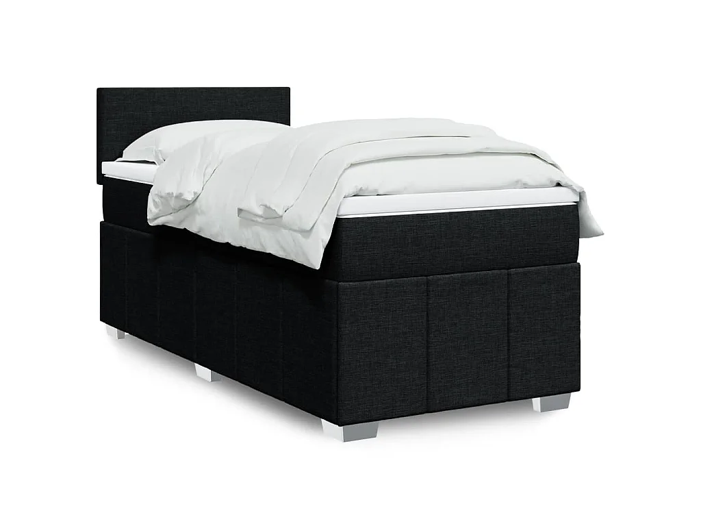Giroletto a Molle con Materasso Nero 80x200 cm inTessuto