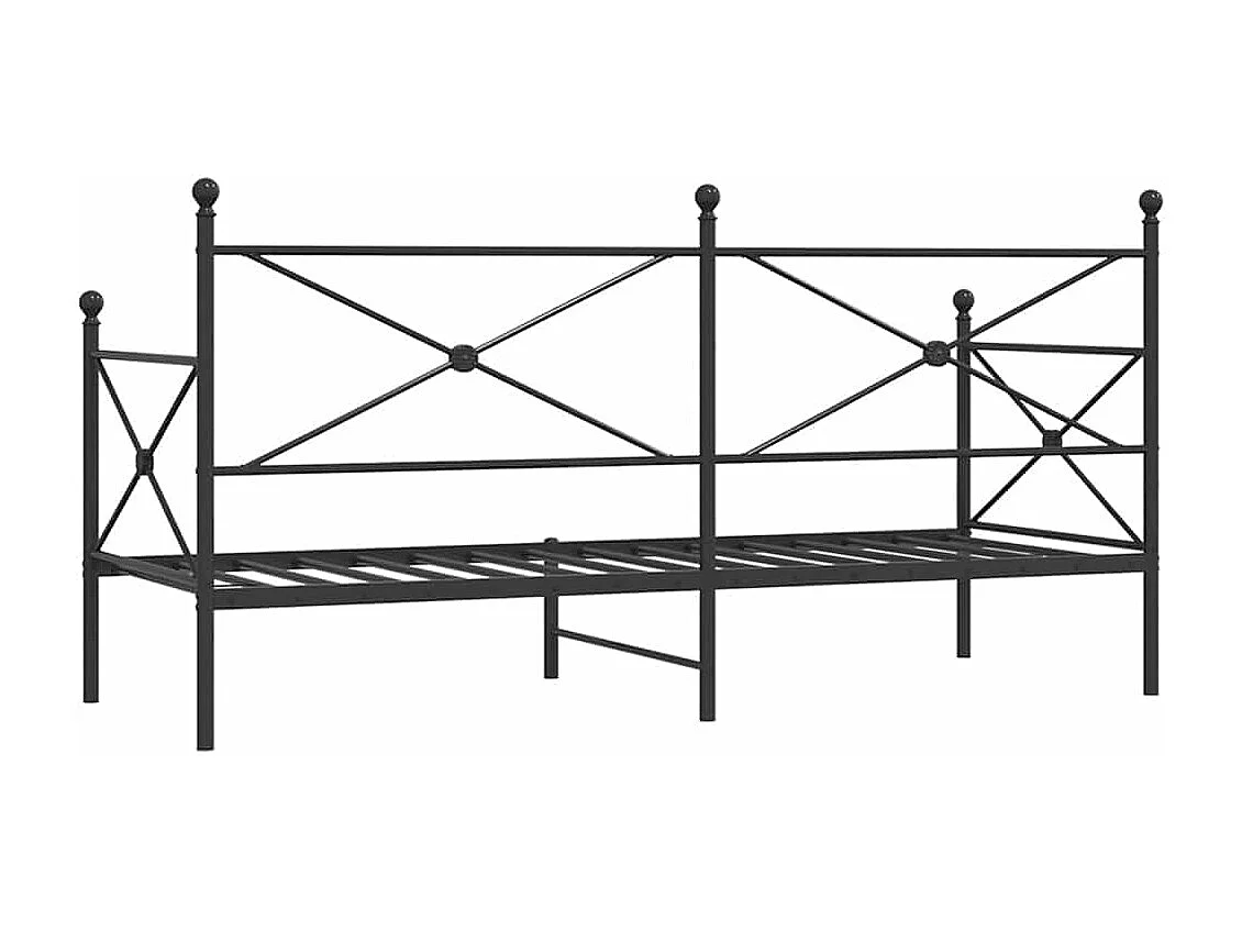 Lit de jour sans matelas noir 75x190 cm acier