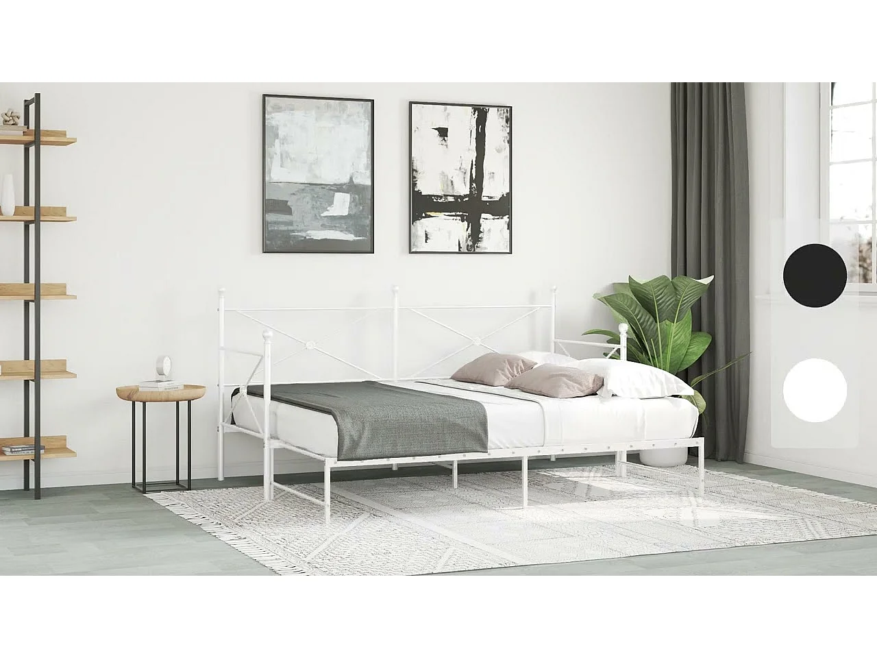 Cama de Dia sem Colchão 75x190 cm aço preto