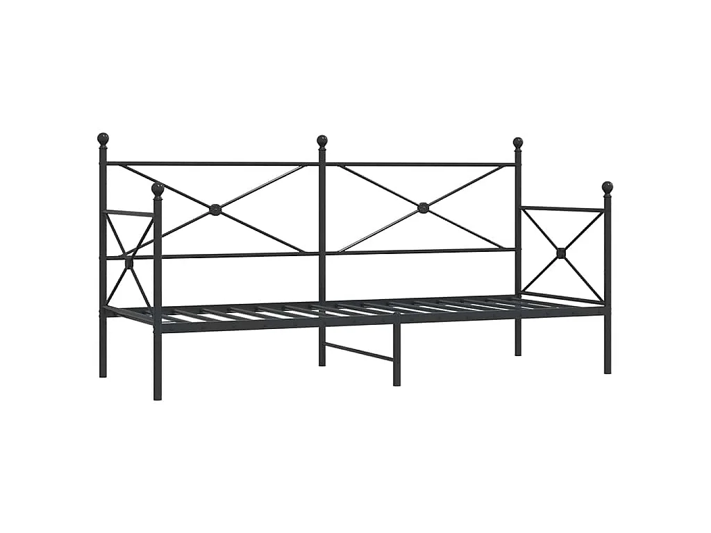 Slaapbank zonder matras 75x190 cm staal zwart