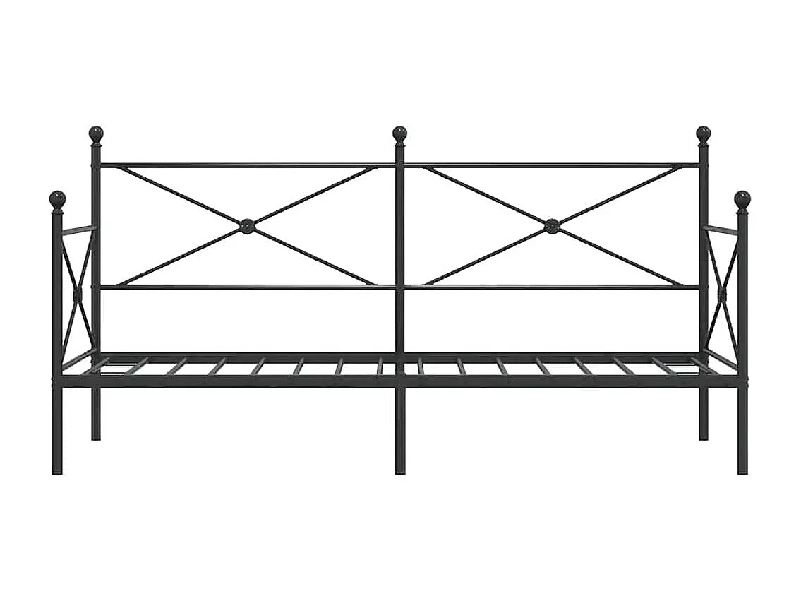 Slaapbank zonder matras 75x190 cm staal zwart