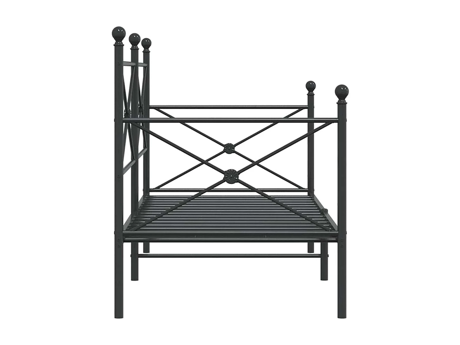 Slaapbank zonder matras 75x190 cm staal zwart