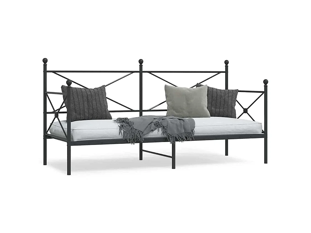 Dormeuse senza Materasso Nero 75x190 cm in Acciaio