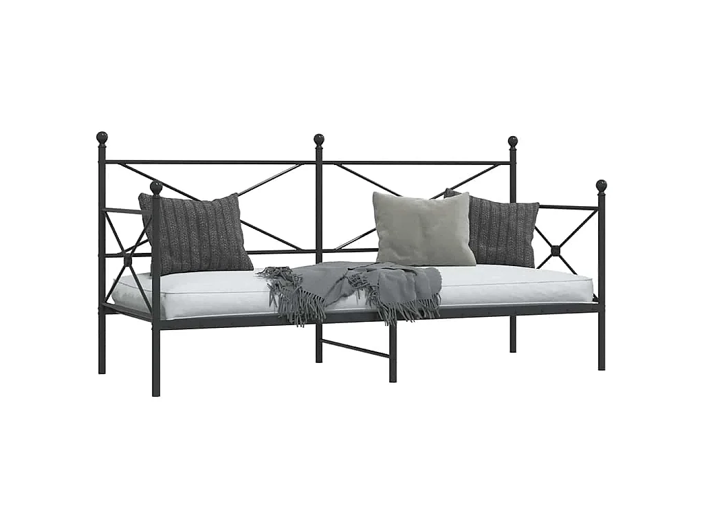 Dormeuse senza Materasso Nero 75x190 cm in Acciaio