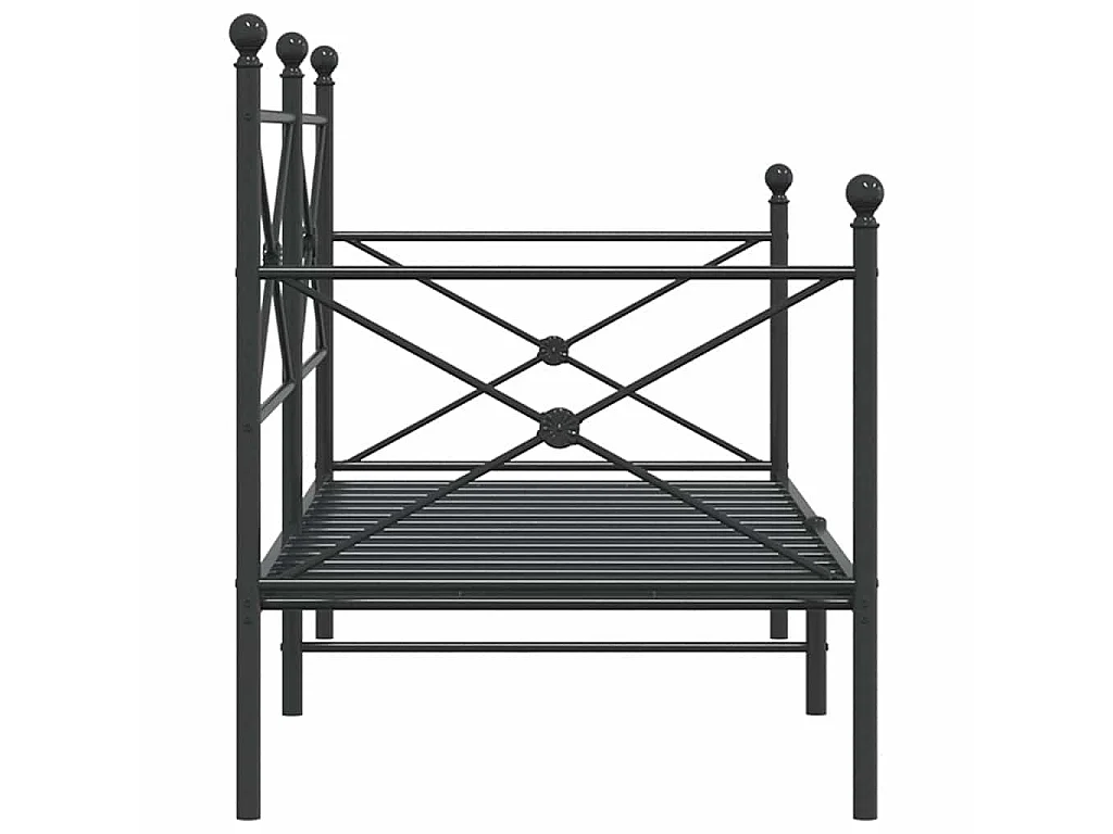 Dormeuse senza Materasso Nero 75x190 cm in Acciaio