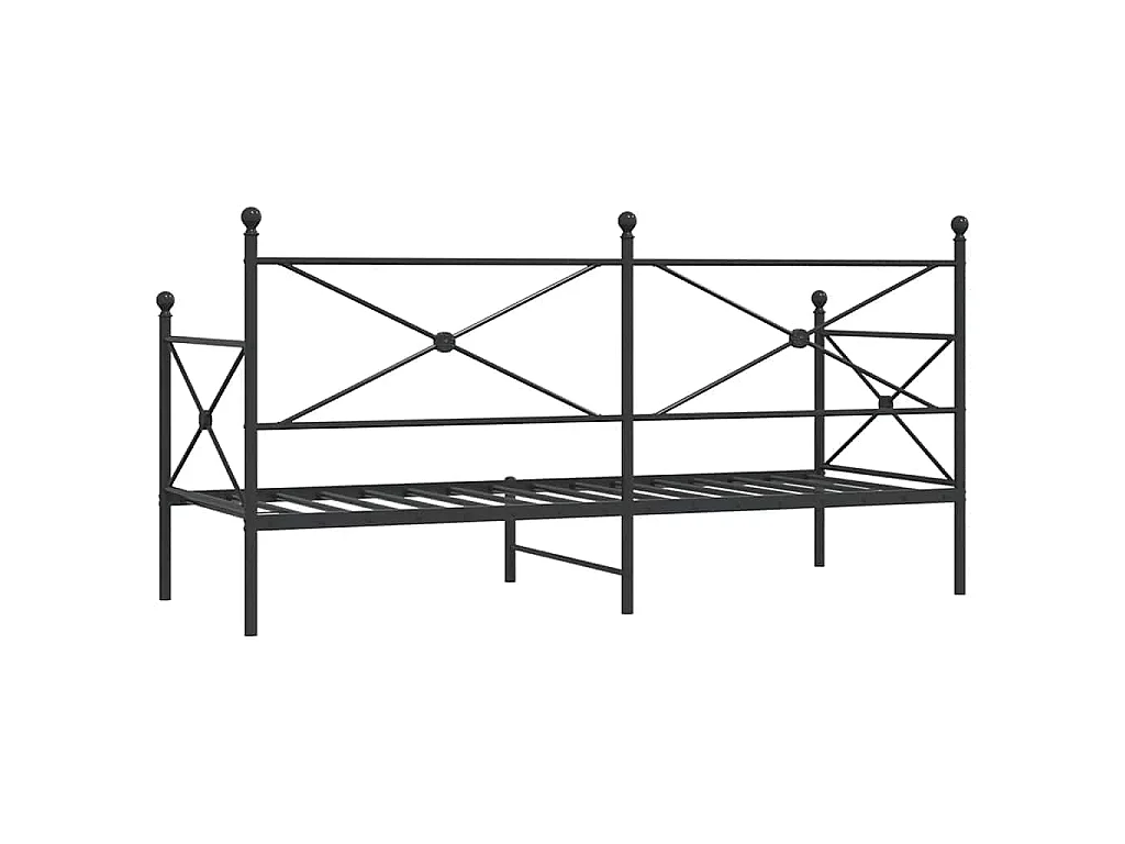 Dormeuse senza Materasso Nero 75x190 cm in Acciaio
