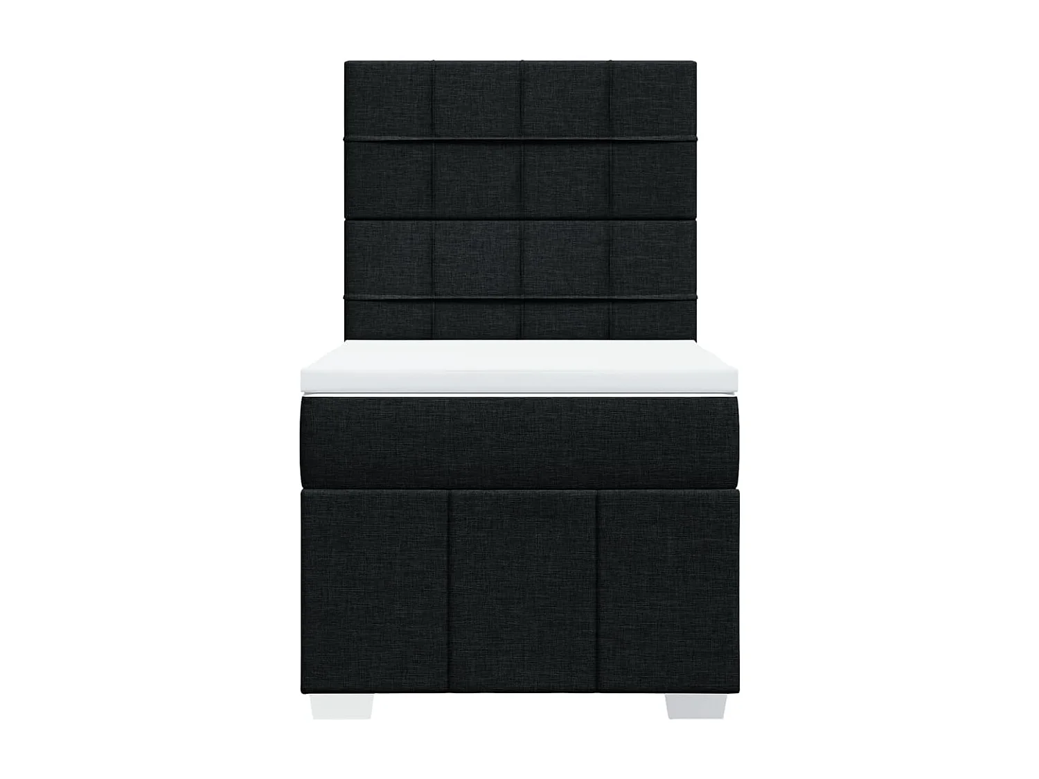 Sommier à lattes de lit et matelas Noir 80x200 cm Tissu