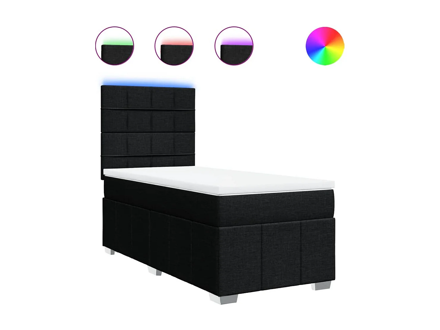 Boxspring met matras stof zwart 80x200 cm