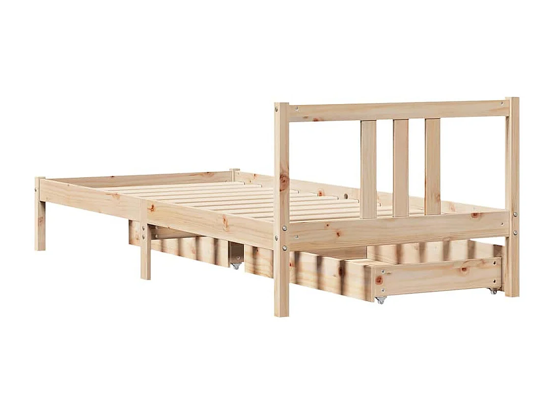 Cadre de lit sans matelas 75x190 cm bois de pin massif