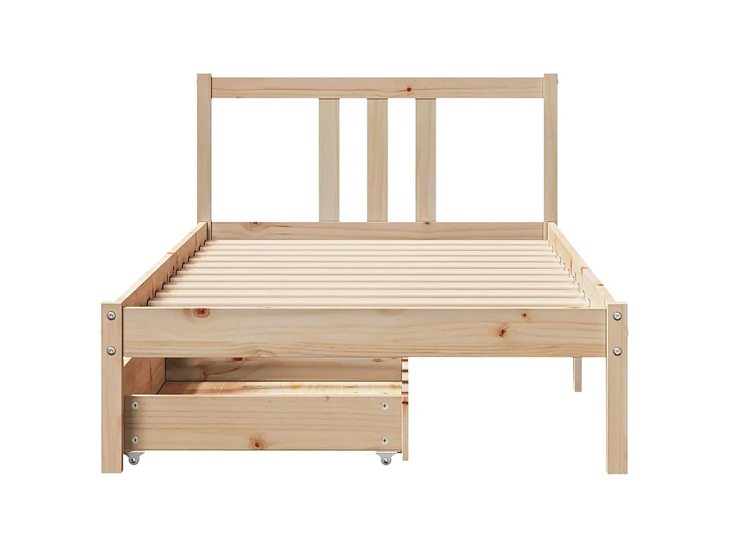 Letto senza Materasso 75x190 cm in Legno Massello Pino