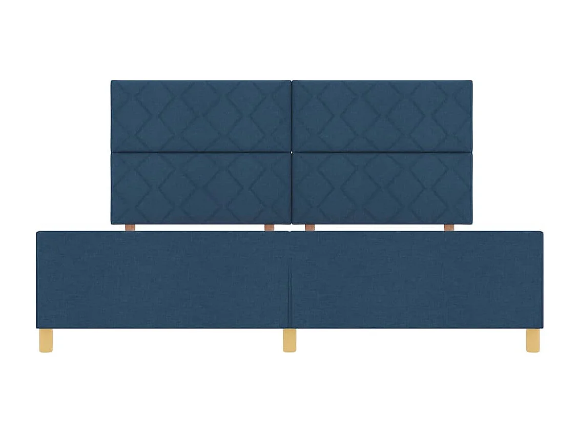 Cadre de lit avec tête de lit Bleu 200 x 200 cm tissu