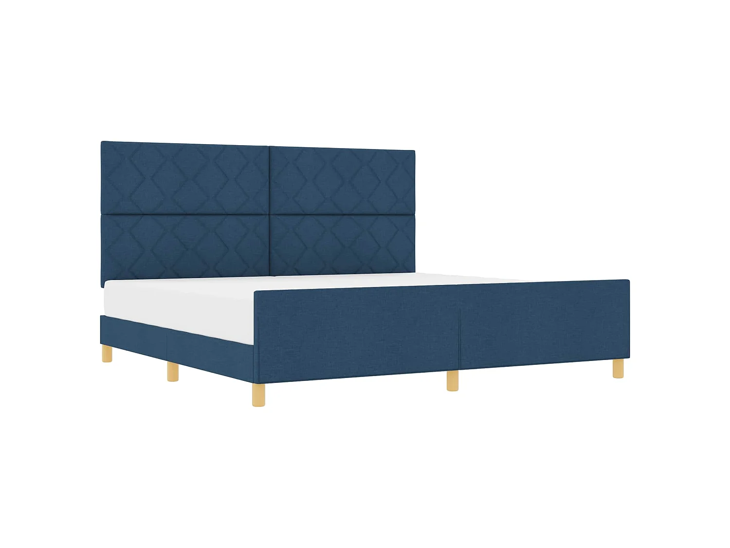 Struttura del letto con testiera Blu 200 x 200 cm Tessuto