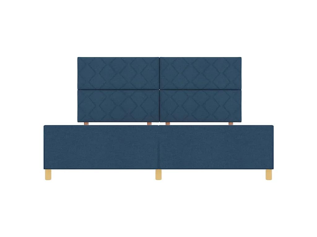 Struttura del letto con testiera Blu 200 x 200 cm Tessuto