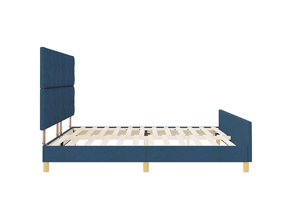 Struttura del letto con testiera Blu 200 x 200 cm Tessuto