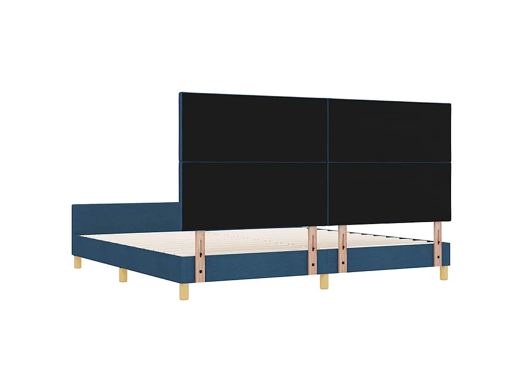 Struttura del letto con testiera Blu 200 x 200 cm Tessuto