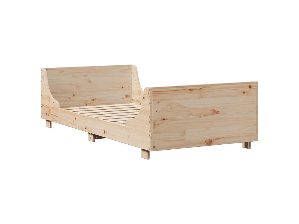 Giroletto senza Materasso 75x190 cm in Legno Massello di Pino