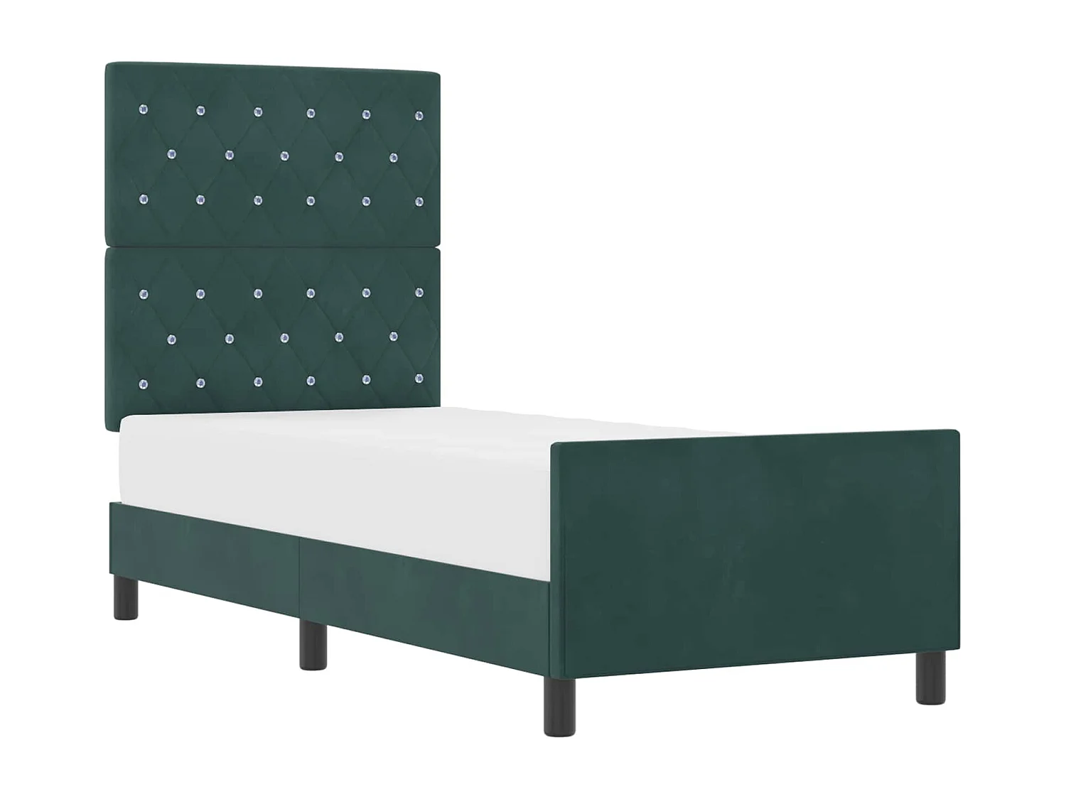 Boxspringbett mit Kopfteil Dunkelgrün 80 x 200 cm Samt