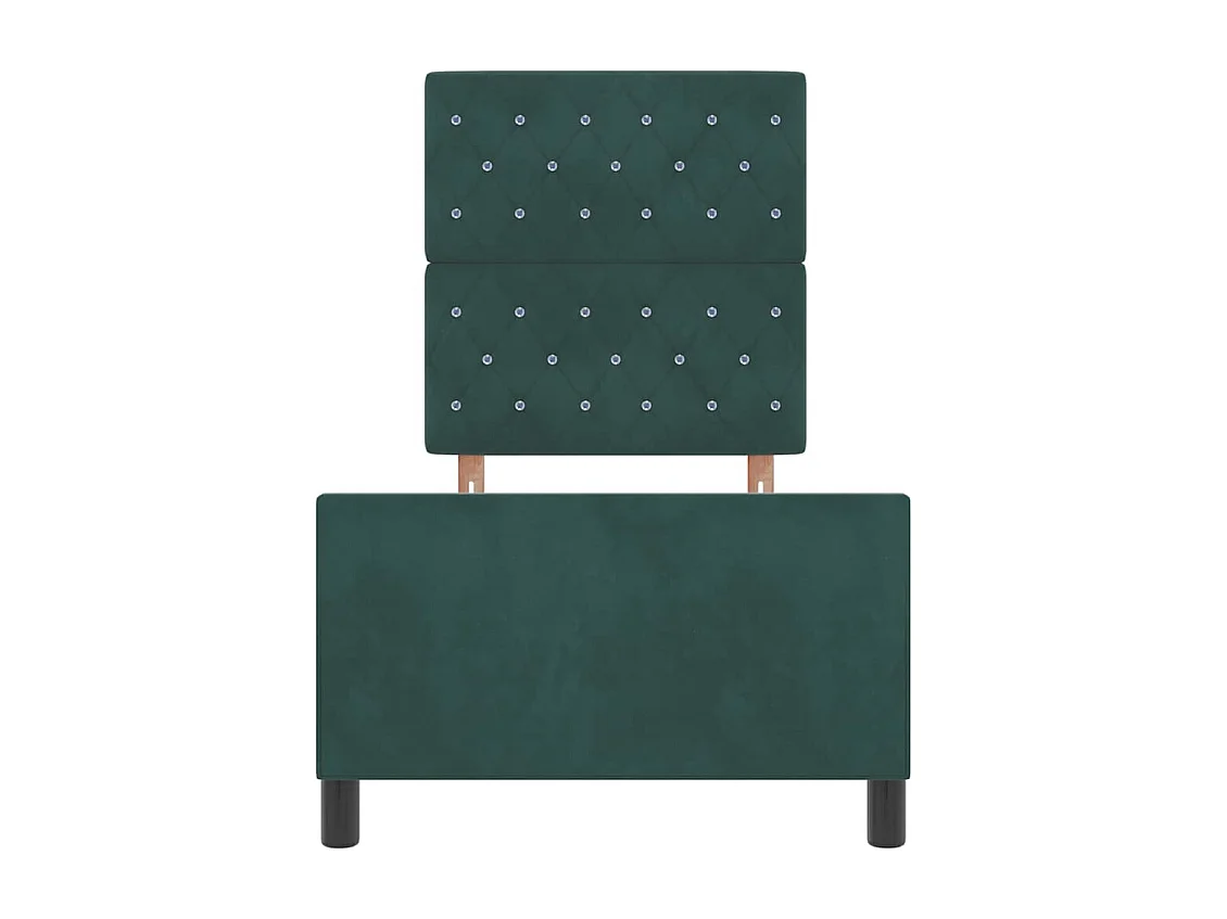 Boxspringbett mit Kopfteil Dunkelgrün 80 x 200 cm Samt