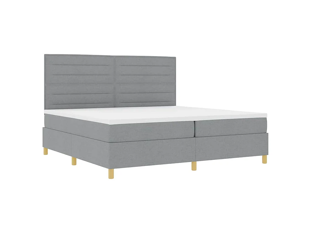Letto a molle con materasso Grigio chiaro 200 x 200 cm Tessuto