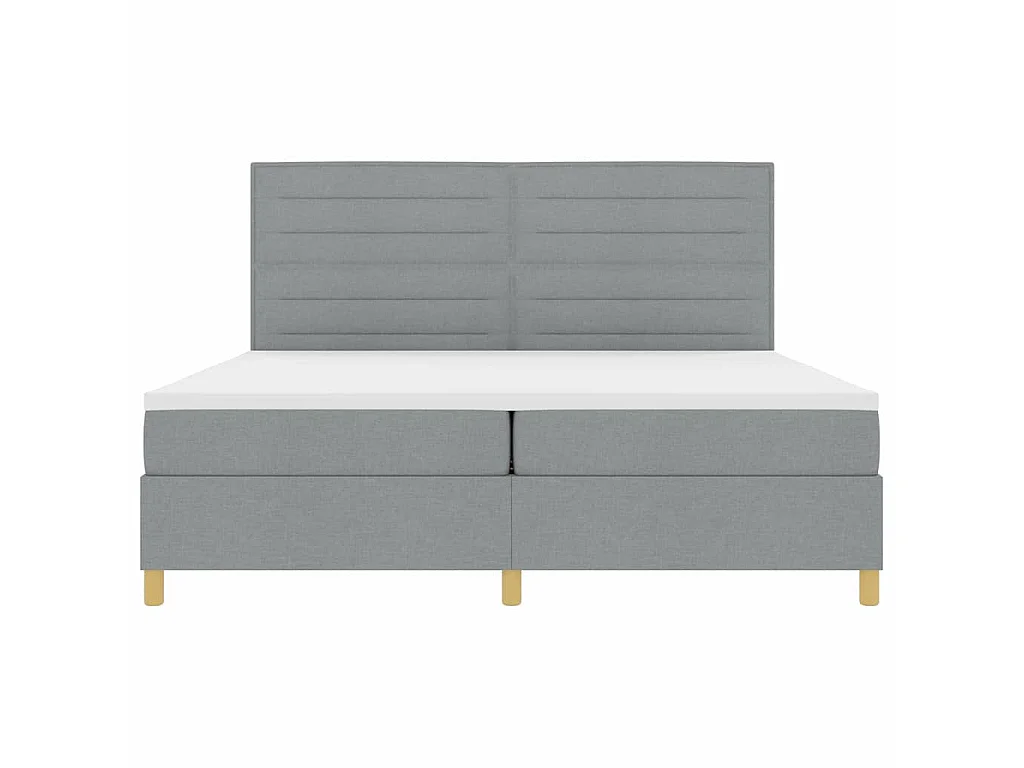 Letto a molle con materasso Grigio chiaro 200 x 200 cm Tessuto