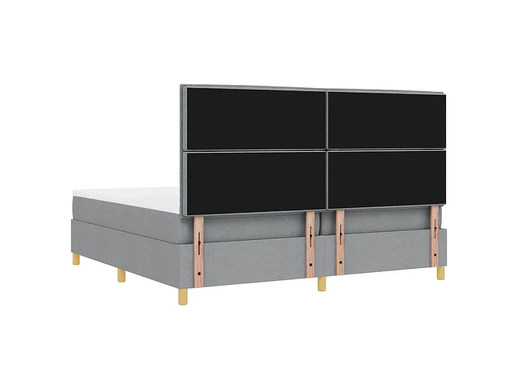 Letto a molle con materasso Grigio chiaro 200 x 200 cm Tessuto