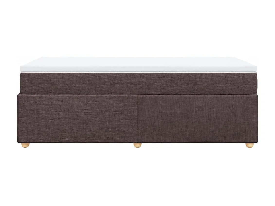 Cama box spring con colchón tela marrón oscuro 80x200 cm