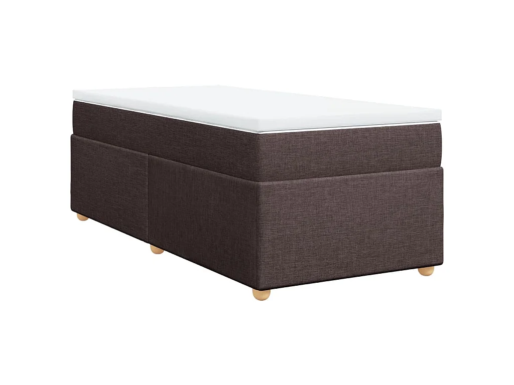 Boxspring met matras stof donkerbruin 80x200 cm