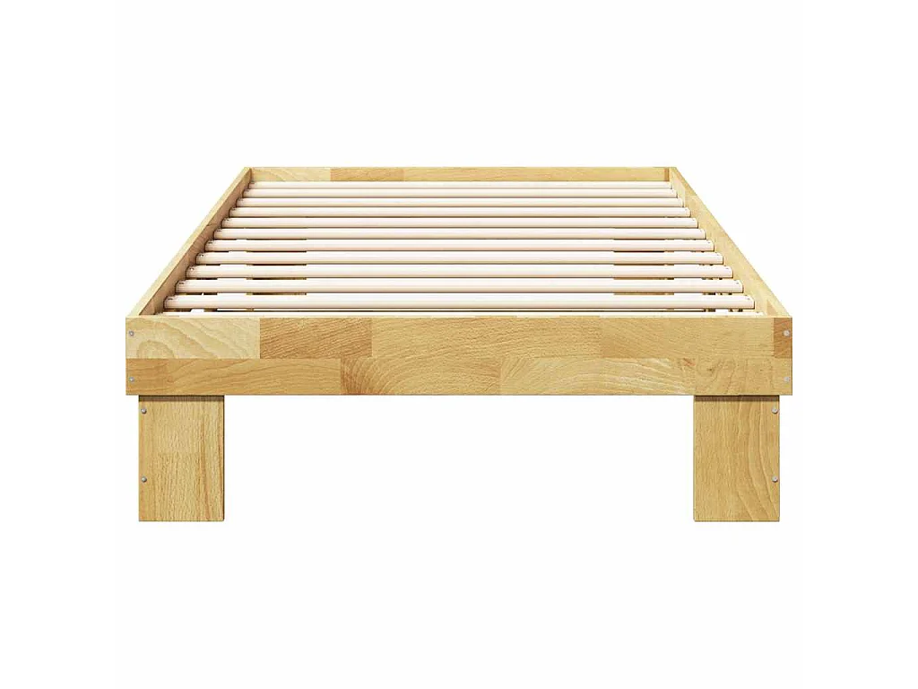 Cadre de lit sans matelas 75x190 cm bois massif de chêne
