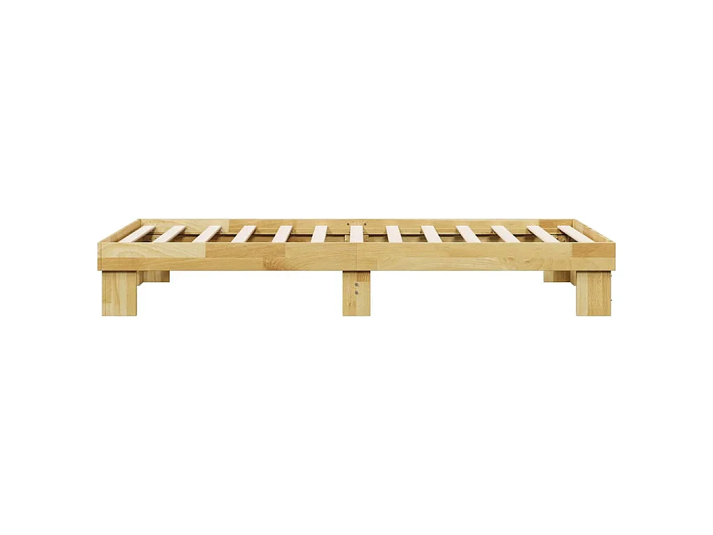 Cadre de lit sans matelas 75x190 cm bois massif de chêne