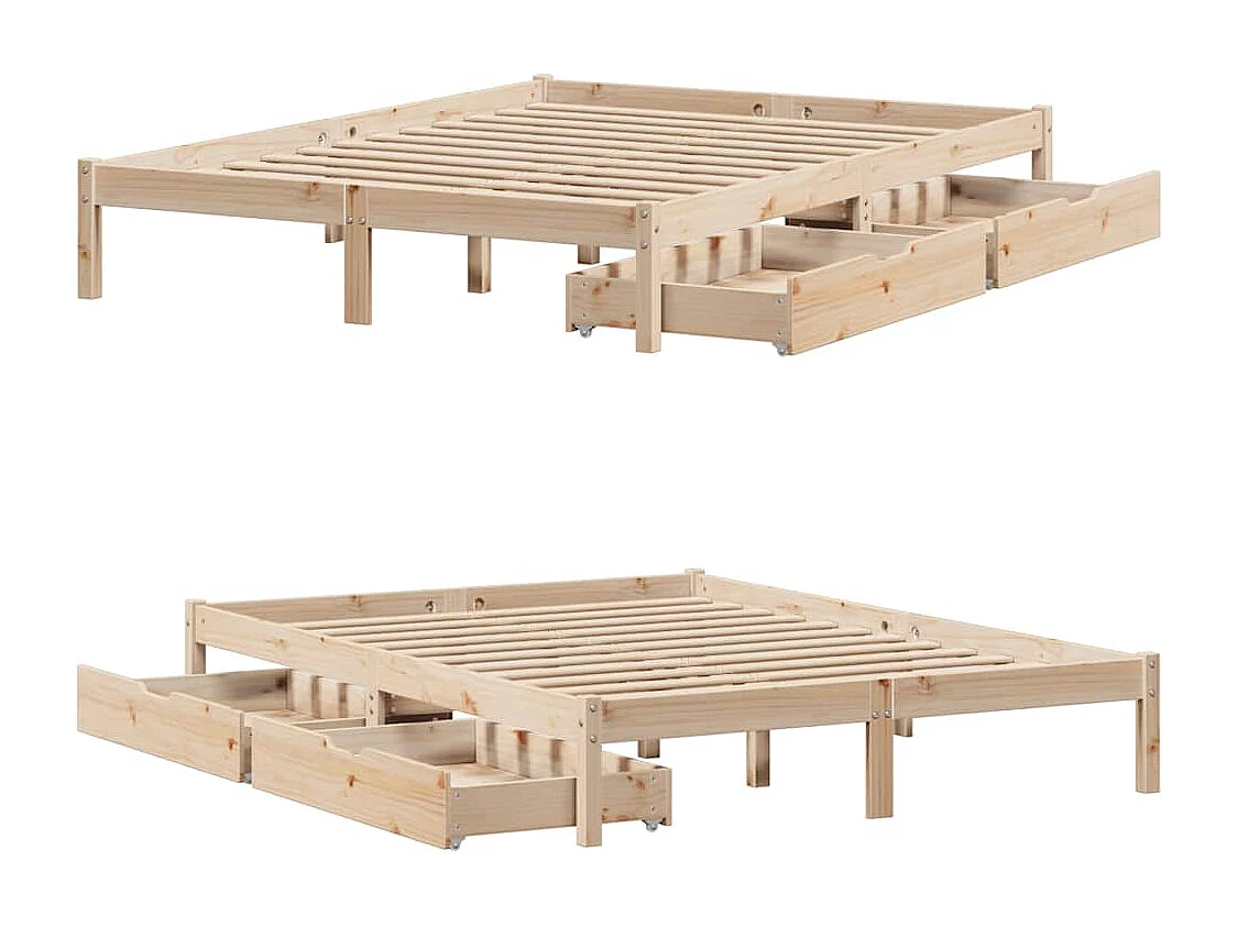 Cama sem colchão 135x190 cm madeira de pinho maciça