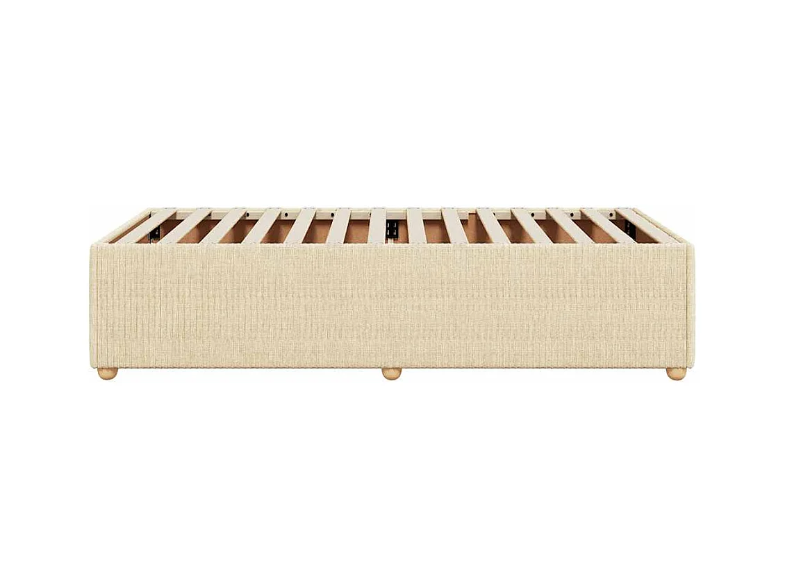 Bettgestell ohne Matratze Creme 80x200 cm Stoff
