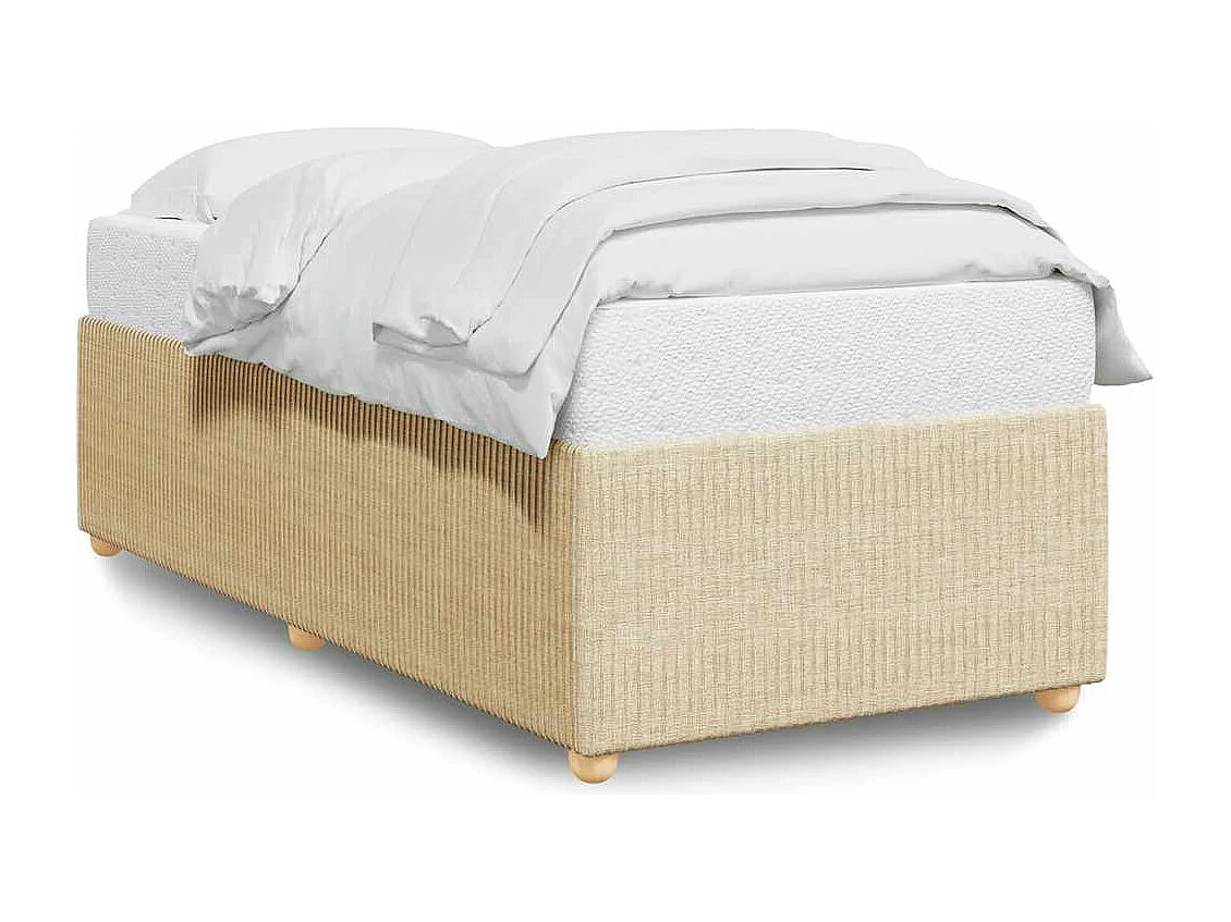 Bedframe zonder matras 80x200 cm stof crèmekleurig