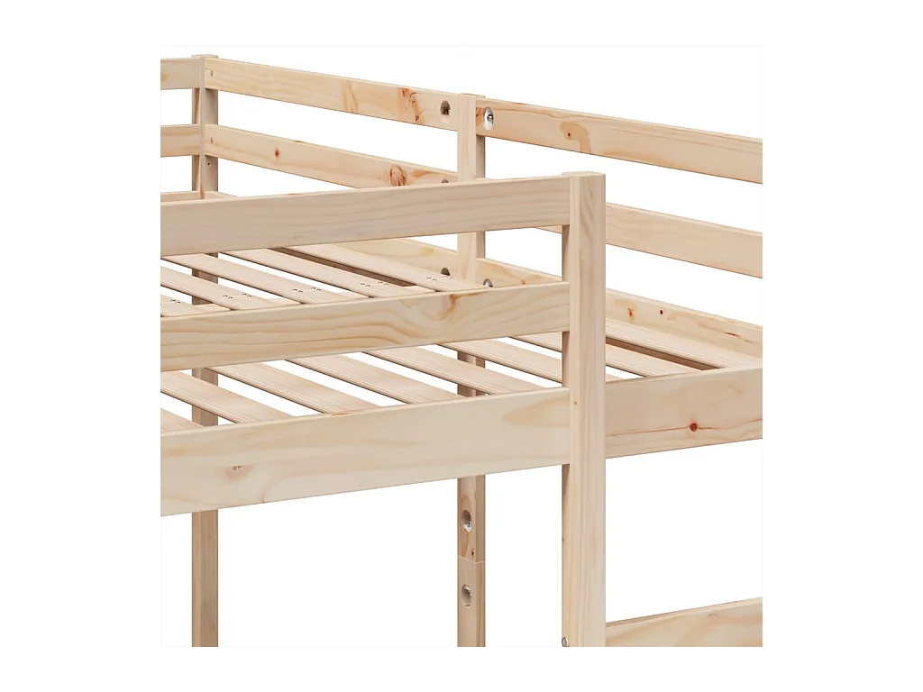 Estructura de litera triple madera de pino 200x200/80x200 cm