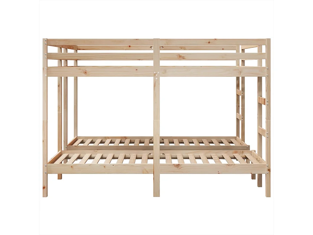 Lit superposé triple 200x200/80x200 cm bois de pin massif