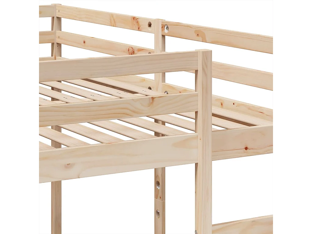 Lit superposé triple 200x200/80x200 cm bois de pin massif