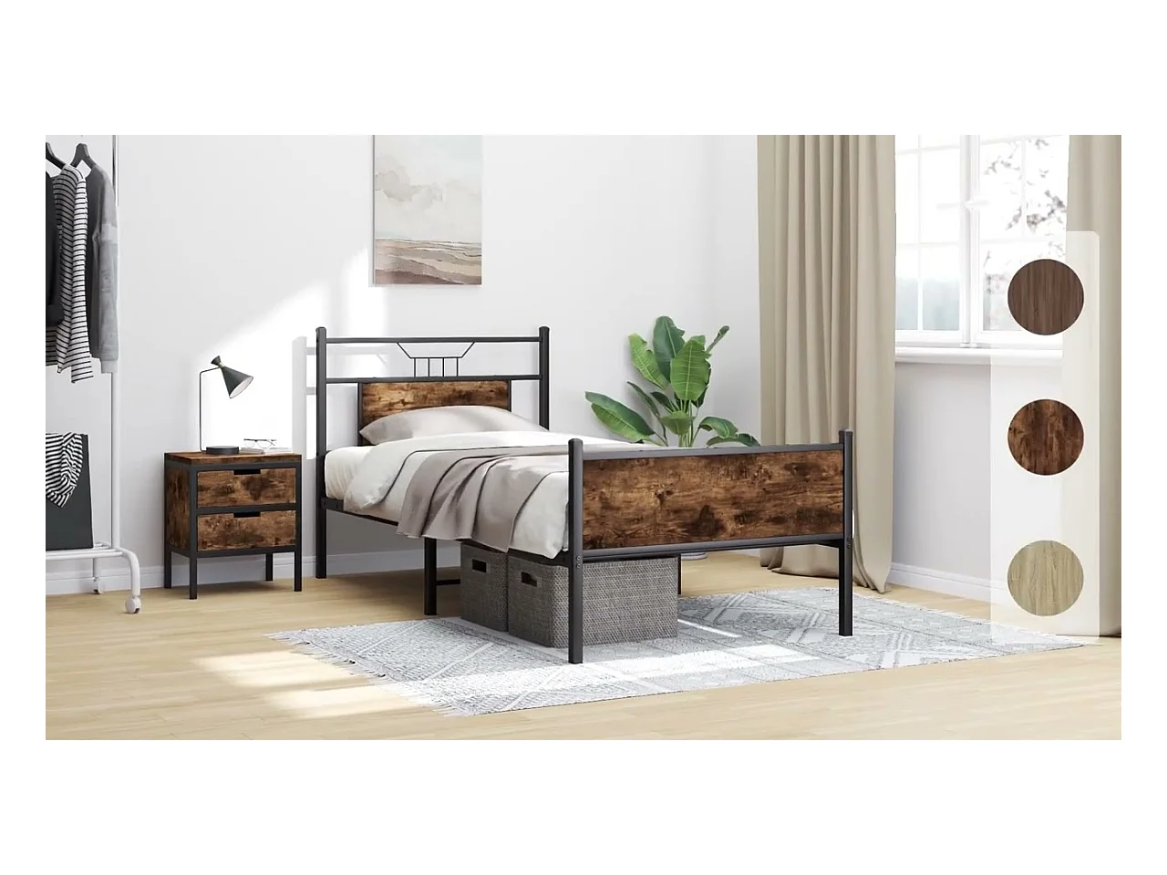 Bettgestell ohne Matratze Sonoma-Eiche 75x190 cm Holzwerkstoff