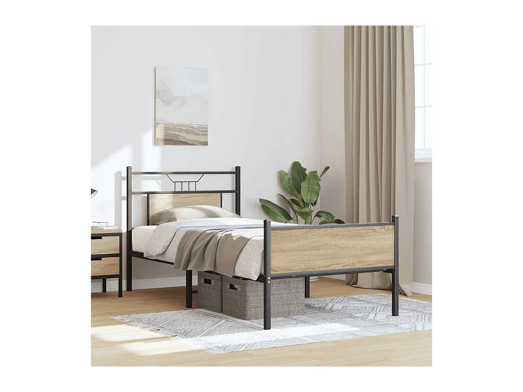 Bettgestell ohne Matratze Sonoma-Eiche 75x190 cm Holzwerkstoff
