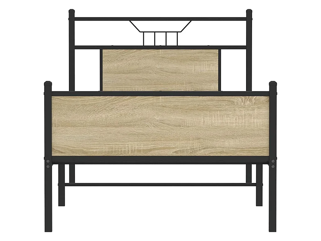 Cadre de lit sans matelas chêne sonoma 75x190 cm