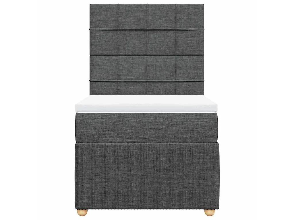 Cama com molas/colchão 80x200 cm tecido cinzento-escuro