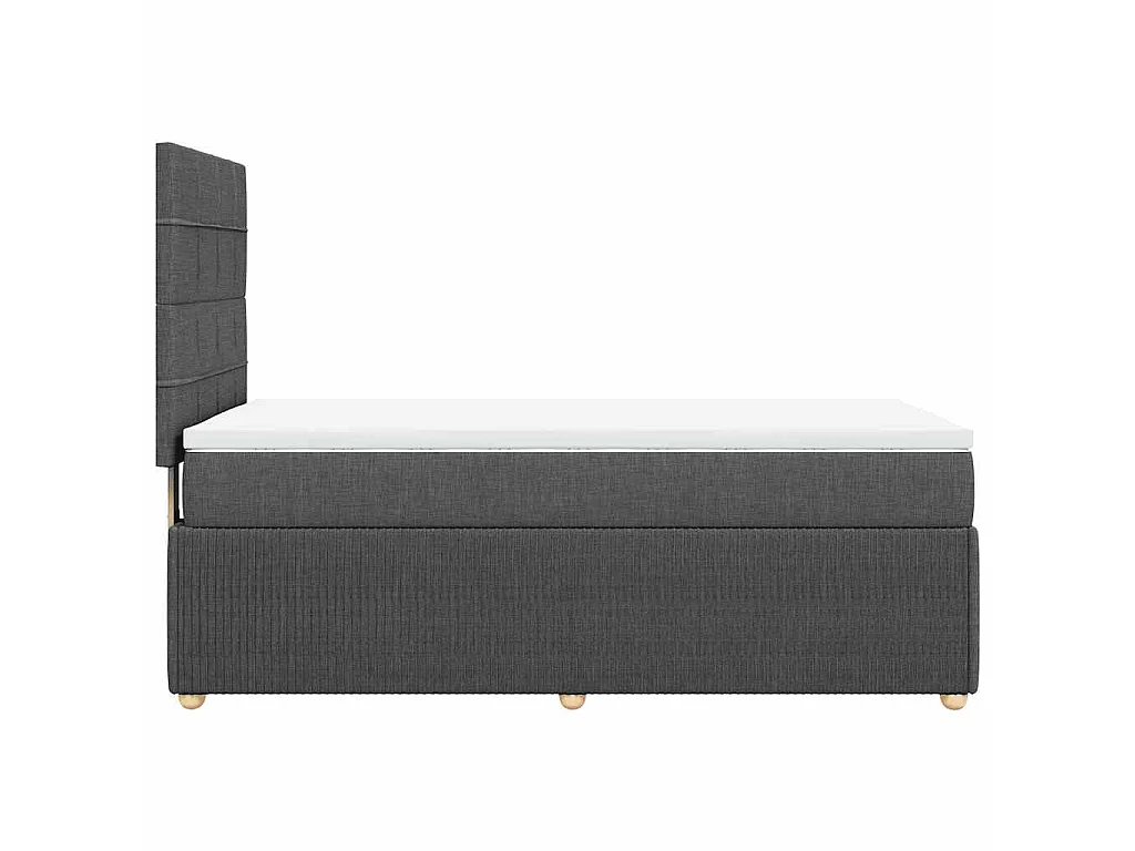 Cama com molas/colchão 80x200 cm tecido cinzento-escuro