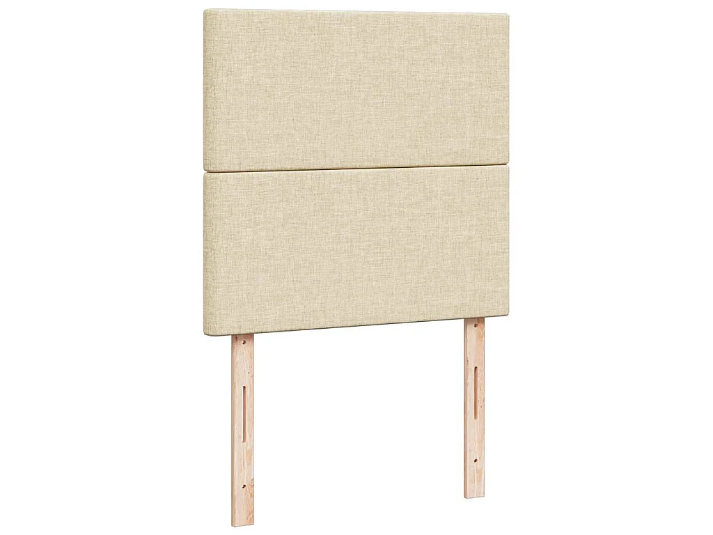 Cama box spring con colchón tela color crema 80x200 cm