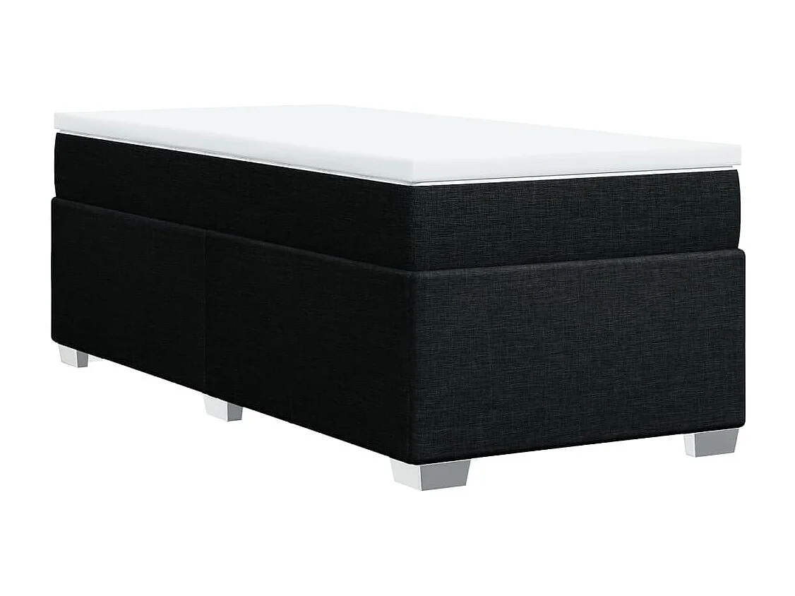 Sommier à lattes de lit et matelas Noir 80x200 cm Tissu
