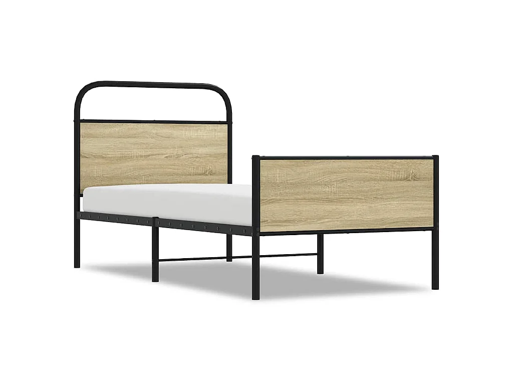 Cadre de lit sans matelas 80x200cm chêne sonoma bois ingénierie