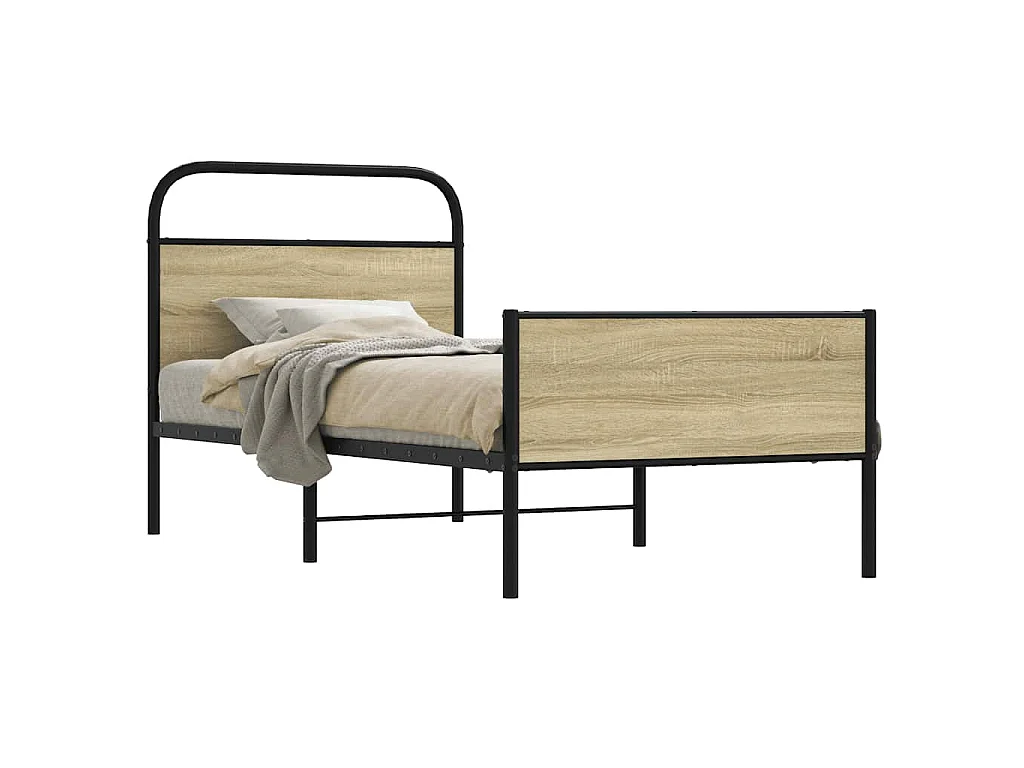 Cadre de lit sans matelas 80x200cm chêne sonoma bois ingénierie