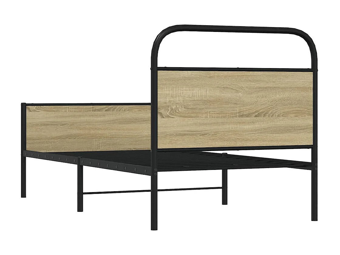 Cadre de lit sans matelas 80x200cm chêne sonoma bois ingénierie