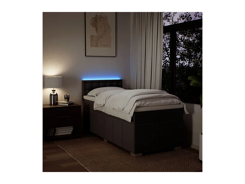 Giroletto a Molle con Materasso Marrone Scuro 80x200 cm Tessuto