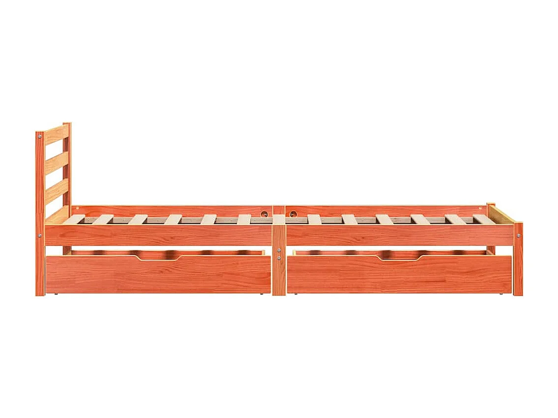 Letto senza Materasso Marrone Cera 75x190 cm in Legno di Pino