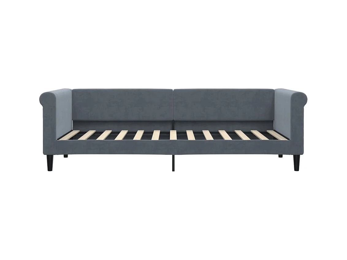Lit de jour avec gigogne sans matelas gris foncé 80x200 cm