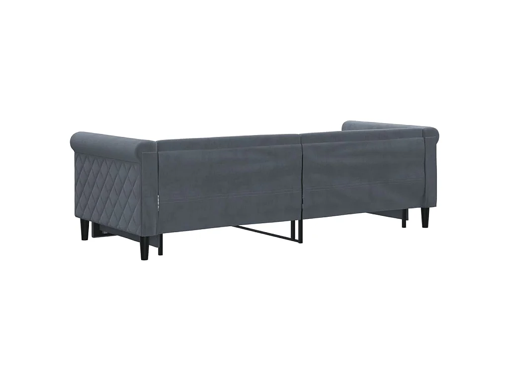 Sofá-cama com gavetão 80x200 cm veludo cinzento-escuro